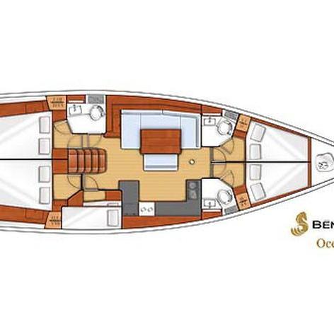 Oceanis 48 / Nabucco: Aft cabin #2 (Cabin charter - 2 pax) Fully Crewed, ALL EXPENSES