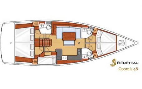 Oceanis 48 / Nabucco: Aft cabin #2 (Cabin charter - 2 pax) Fully Crewed, ALL EXPENSES (2015)